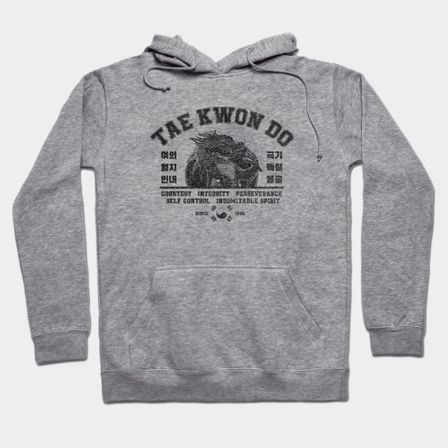 Tae Kwon Do Distressed Dragon Logo Hoodie by erock